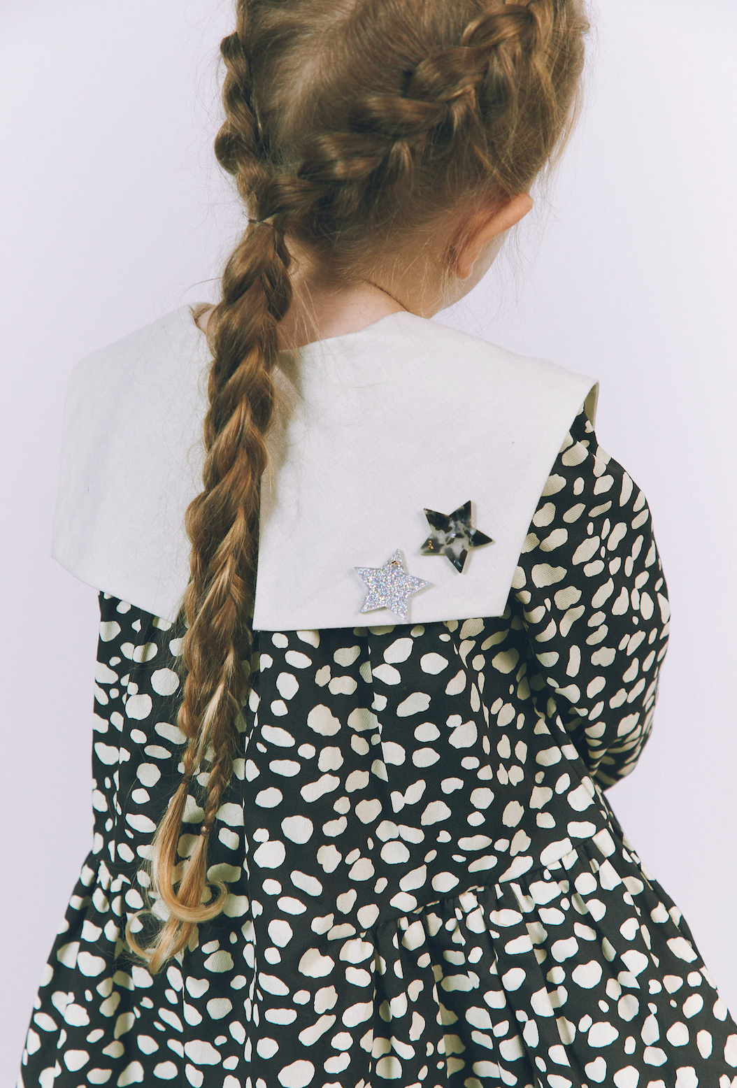 square collar dress:dalmatian