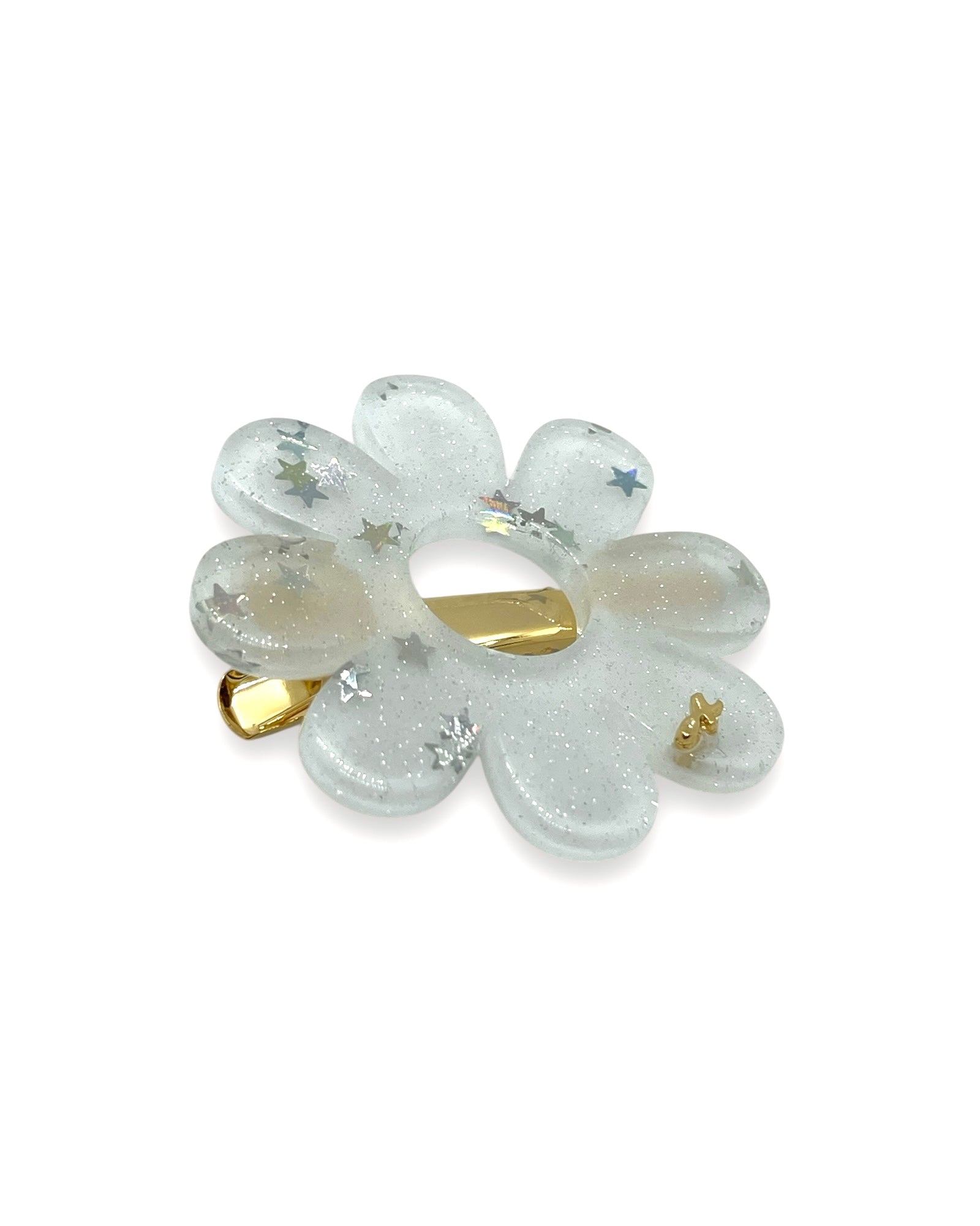 acrylic accessory - Flower - silver stars