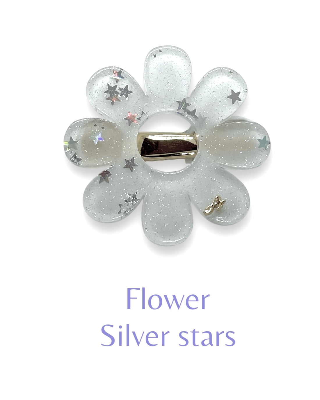 acrylic accessory - Flower - silver stars
