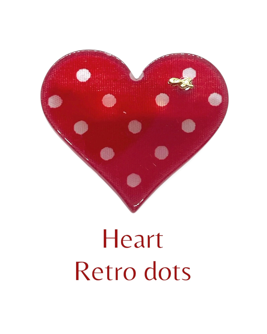 acrylic accessory - Heart- Red dots