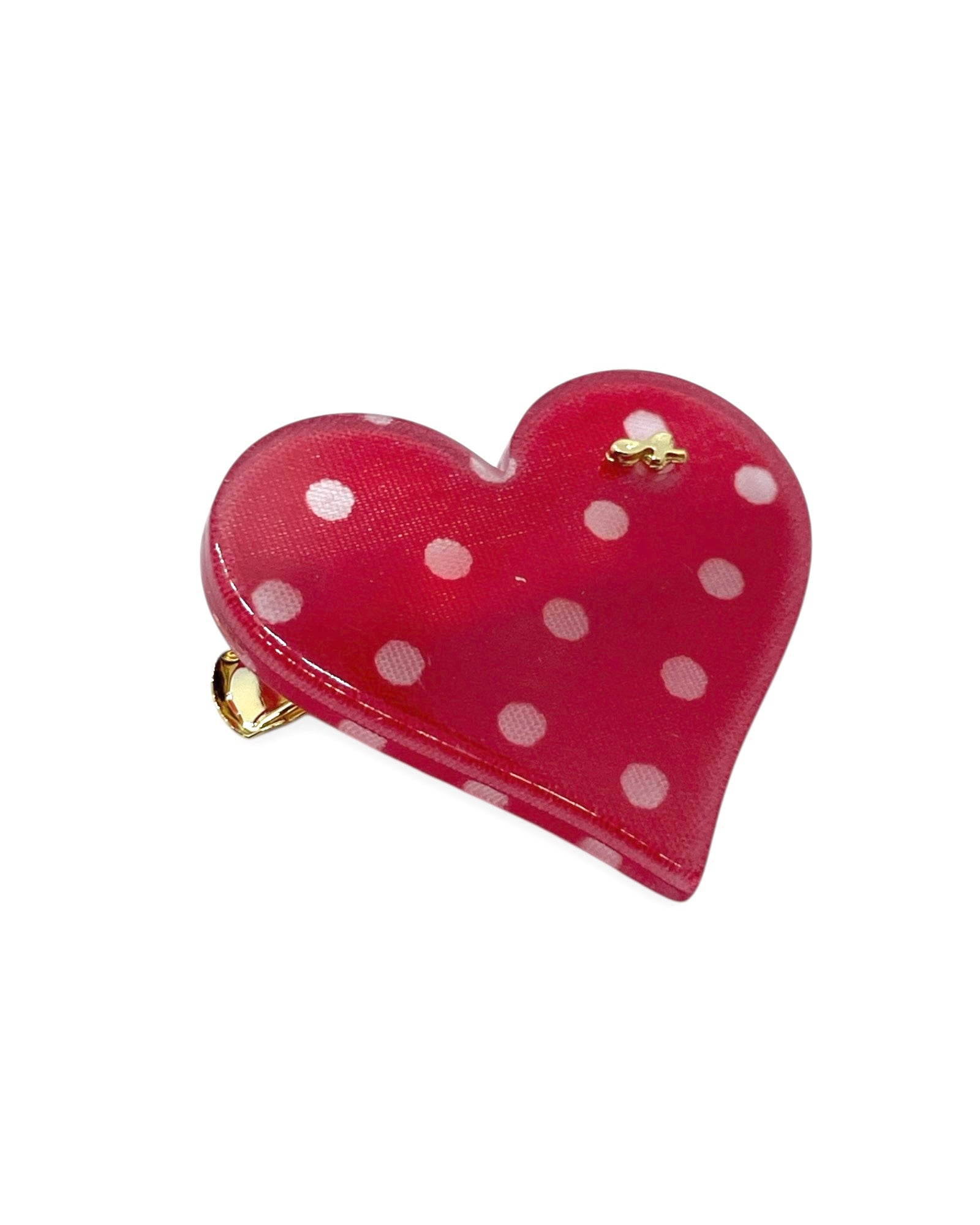 acrylic accessory - Heart- Red dots