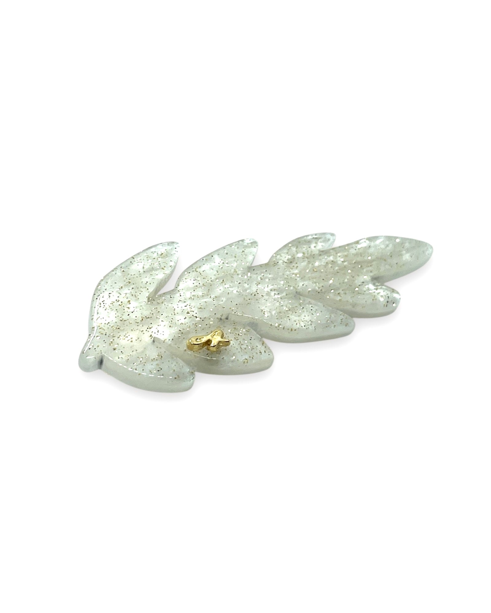 acrylic accessory - Leaf - white chanpagne