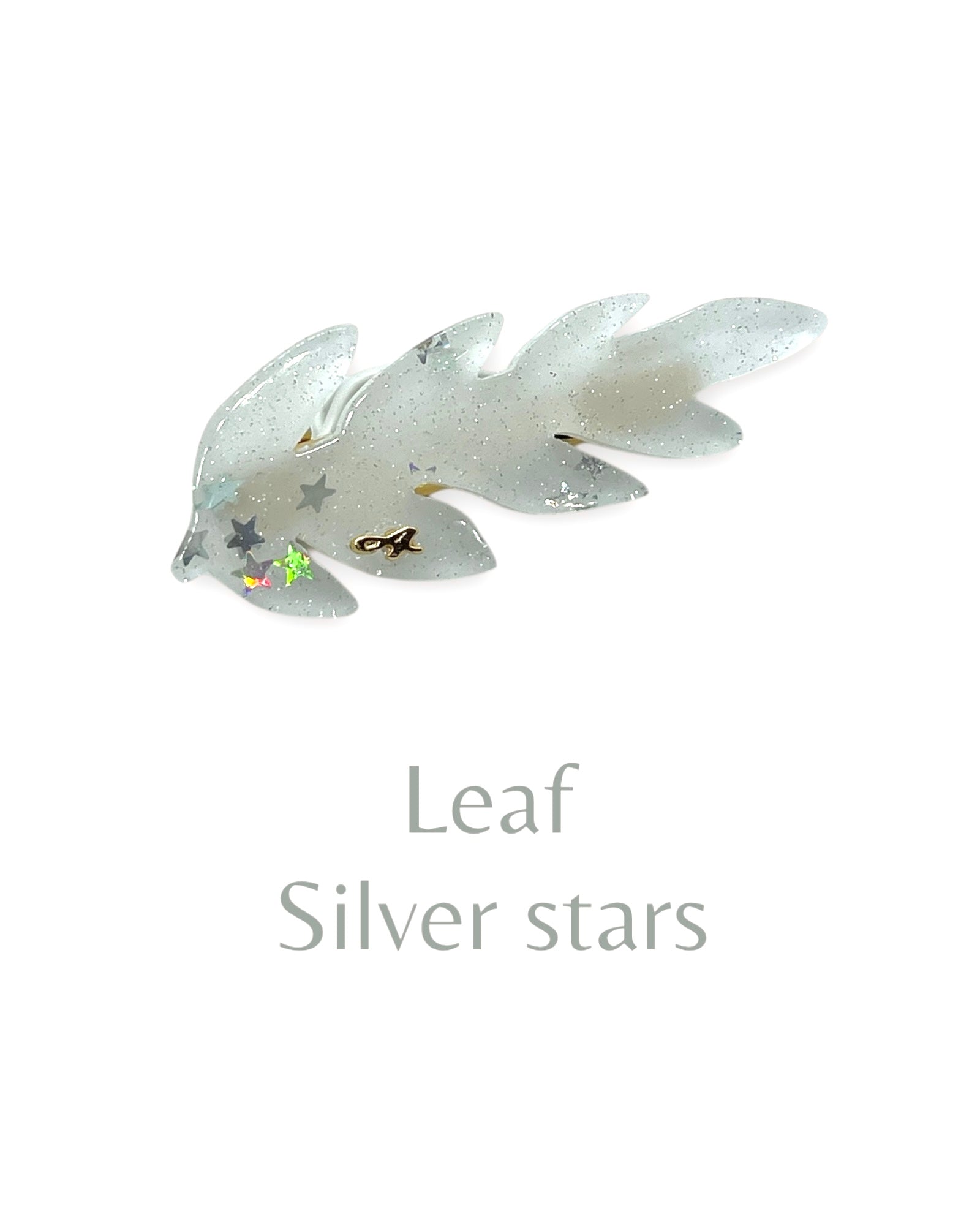 acrylic accessory - Leaf - silver stars