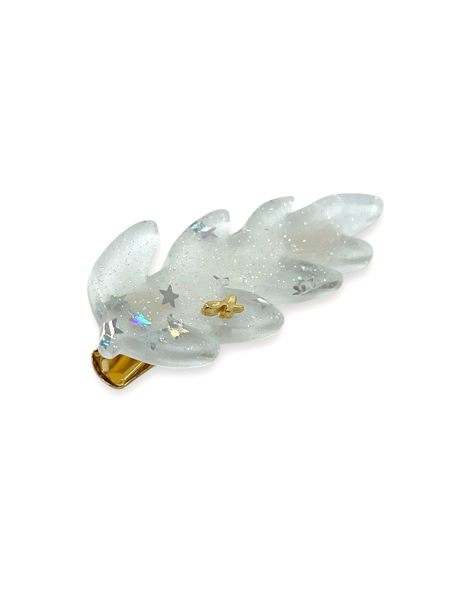 acrylic accessory - Leaf - silver stars