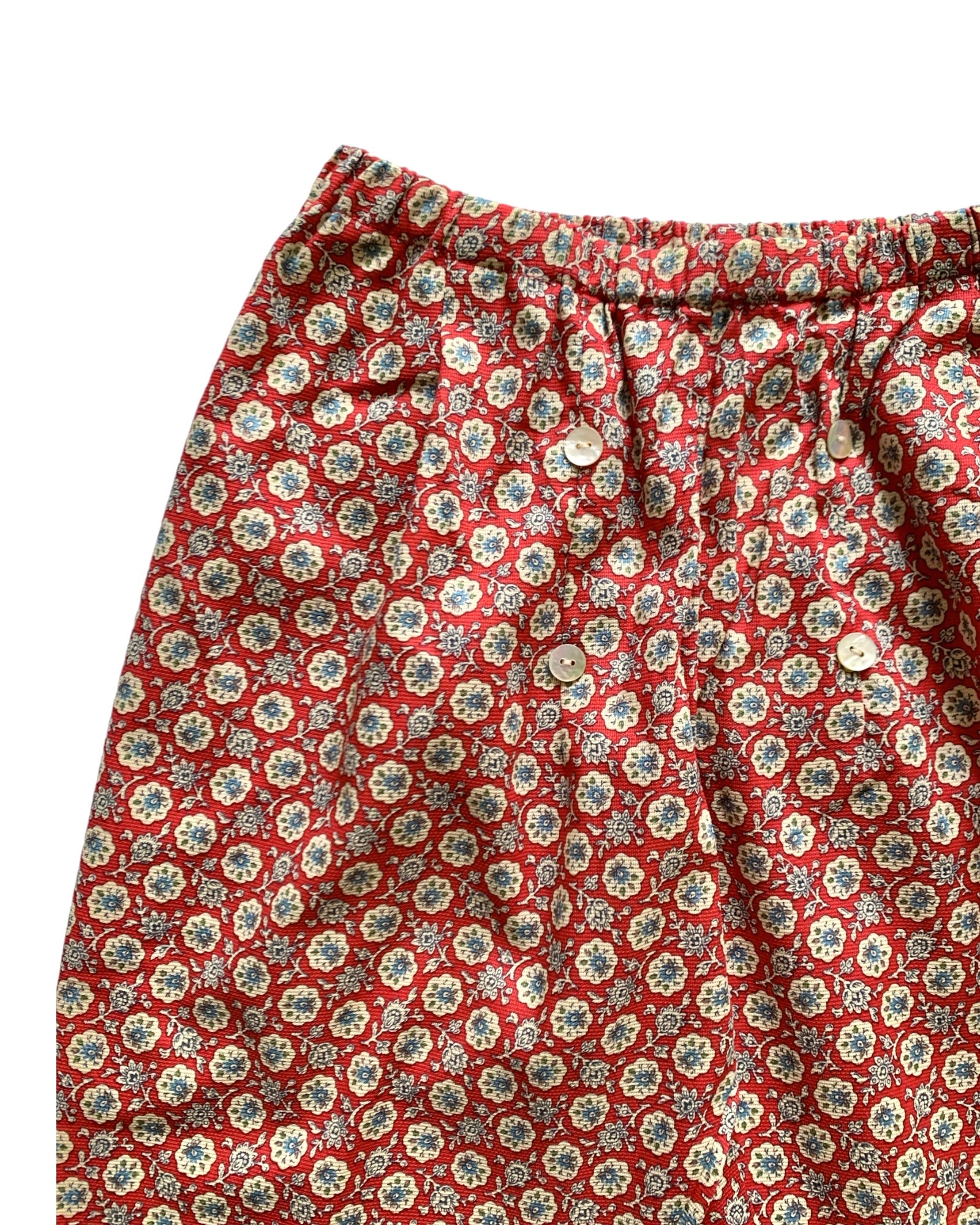 sailor long pants : flower red, flower navy