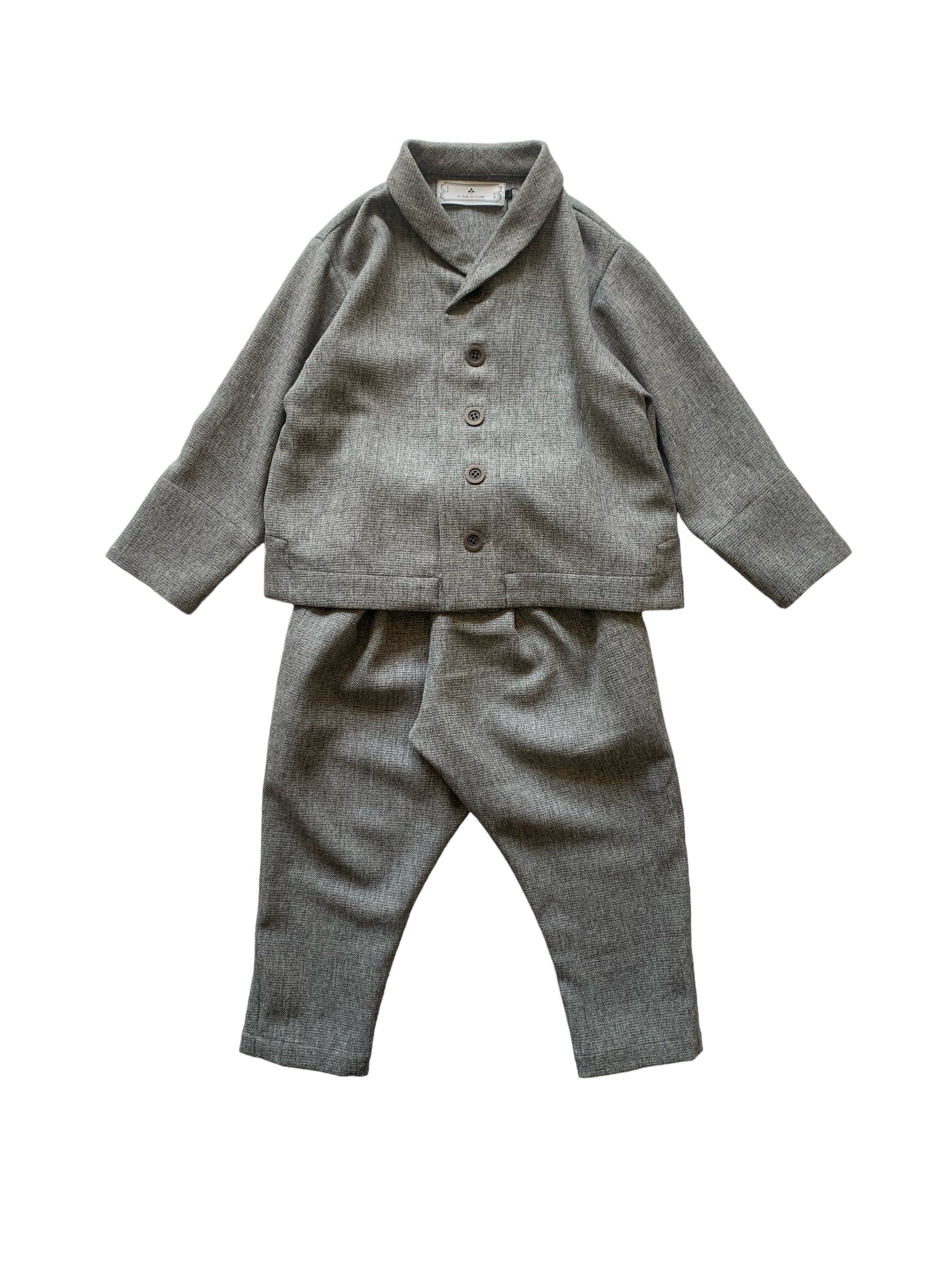 shawl collar jacket : Gray