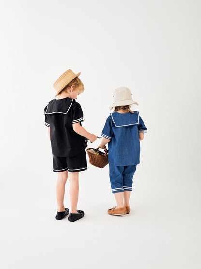 sailor pants short / BLACK
