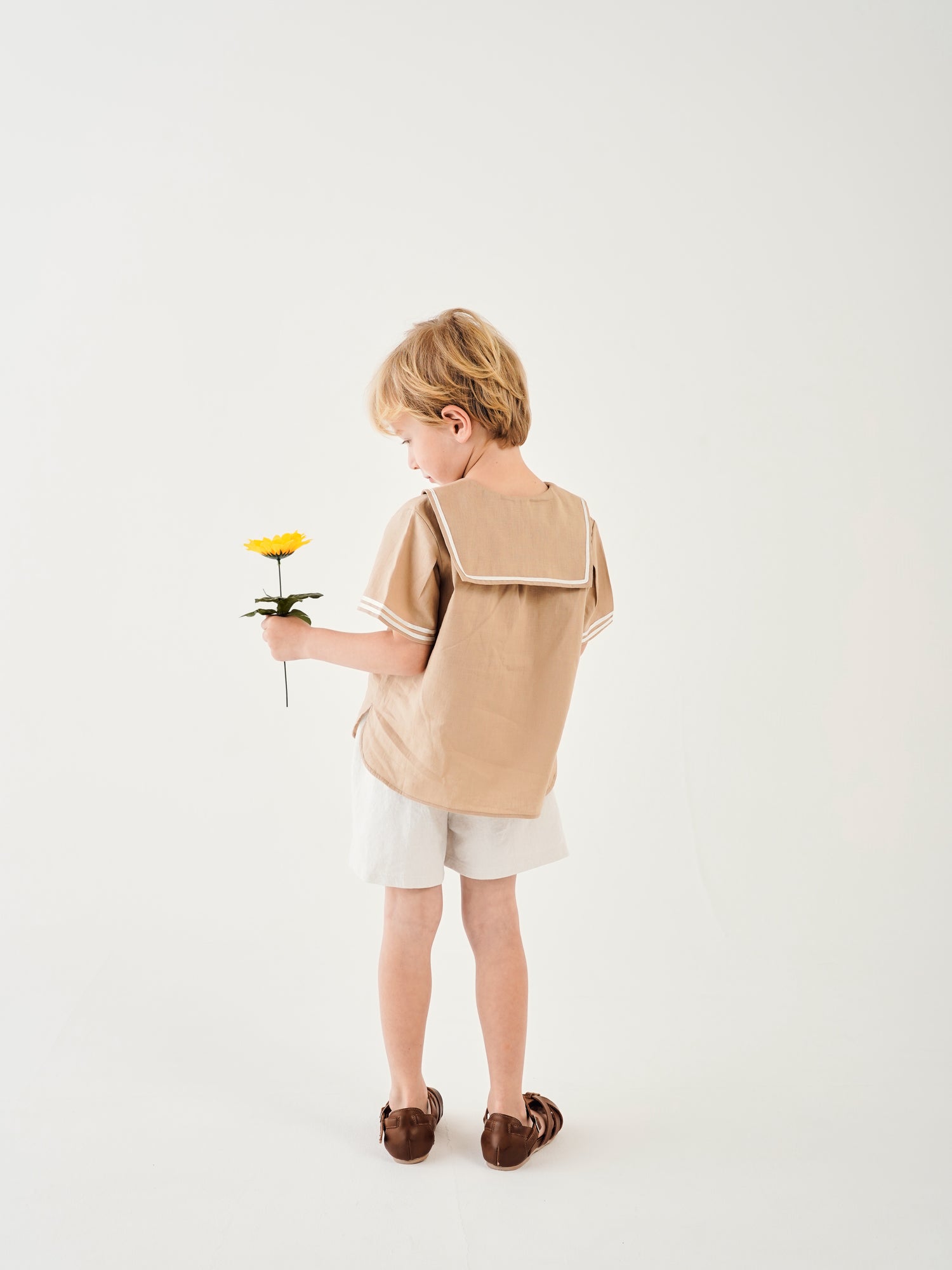 Sailor shirt short sleeves / BEIGE