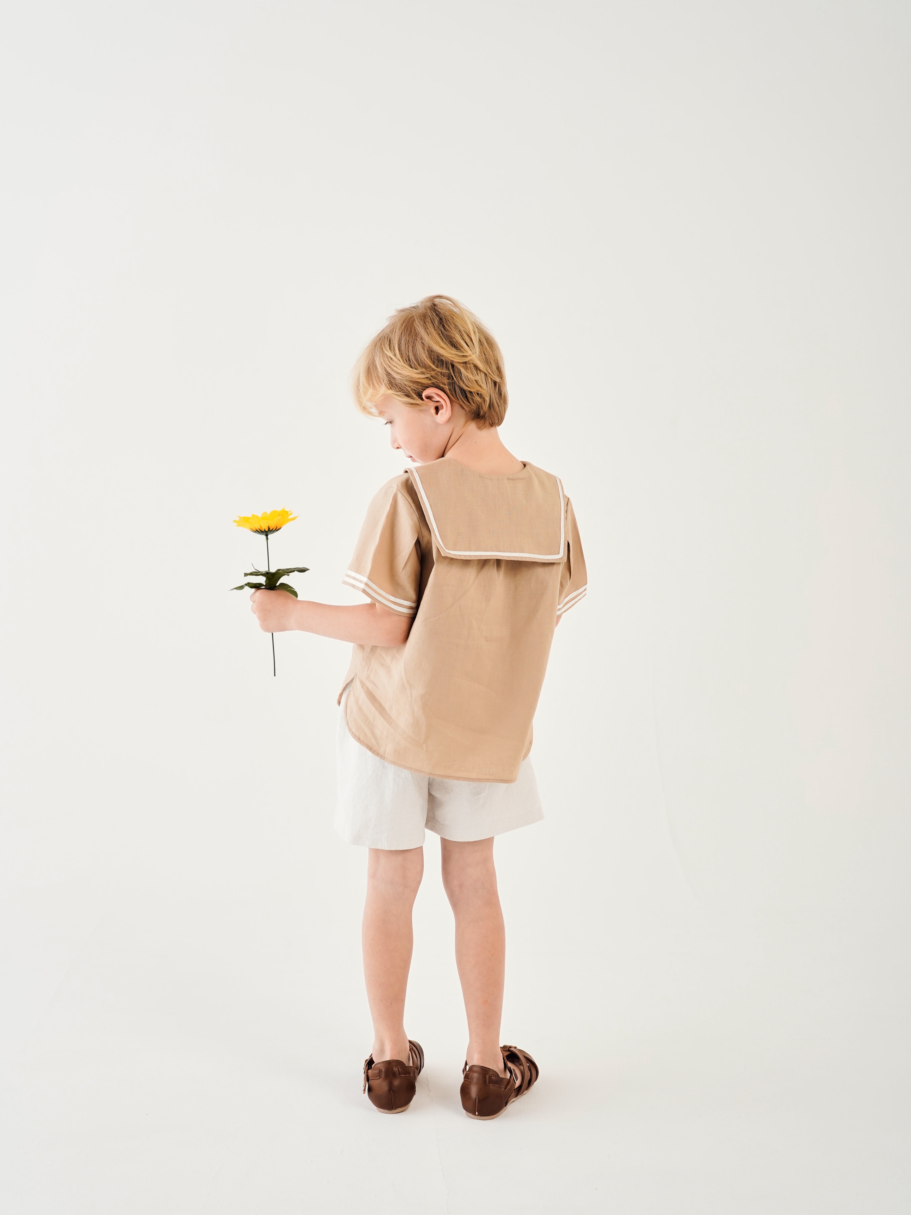 Sailor shirt short sleeves / BEIGE