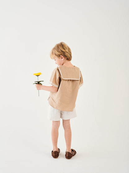 Sailor shirt short sleeves / BEIGE