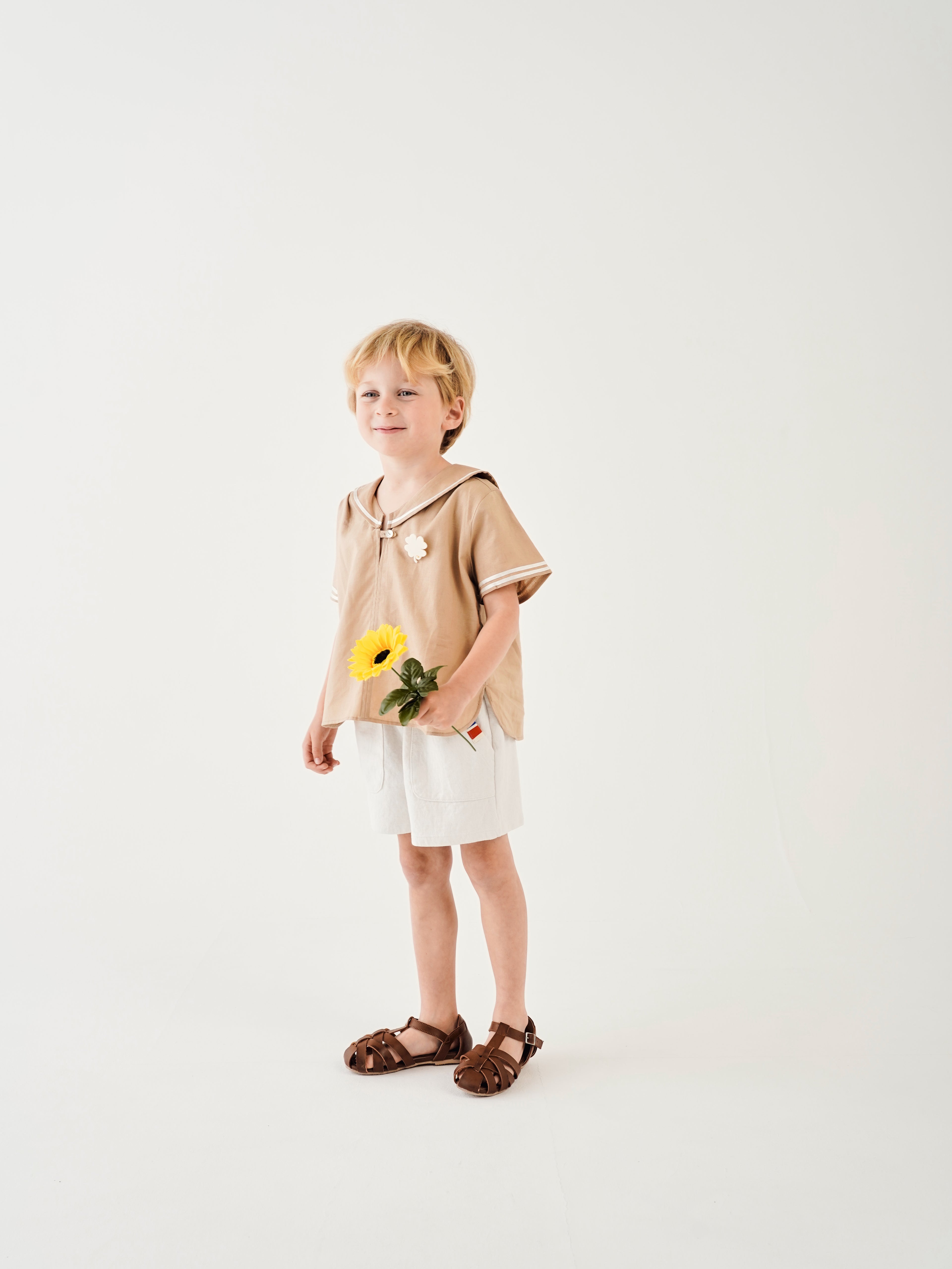 Sailor shirt short sleeves / BEIGE