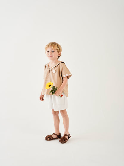 Sailor shirt short sleeves / BEIGE