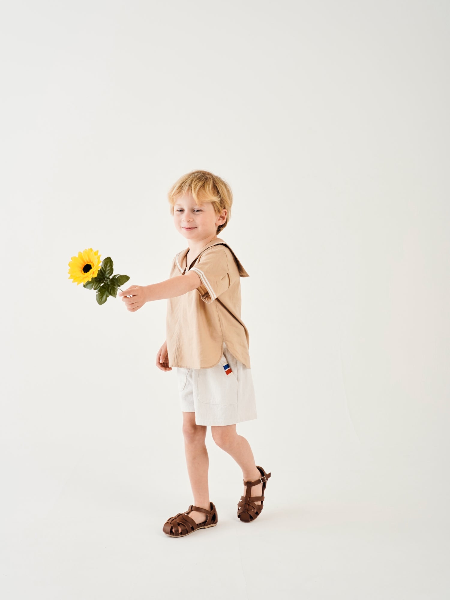Sailor shirt short sleeves / BEIGE