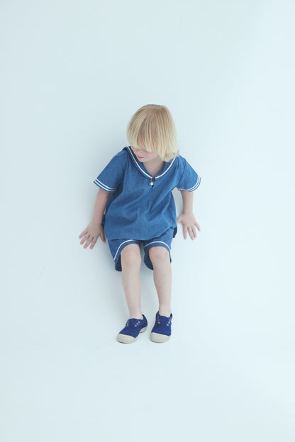 sailor pants short / DENIM
