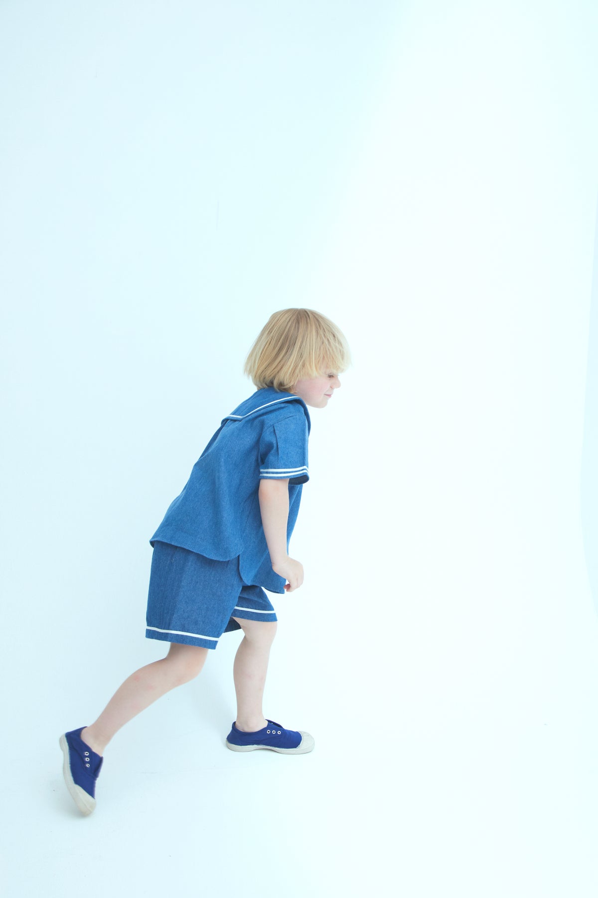 sailor pants short / DENIM