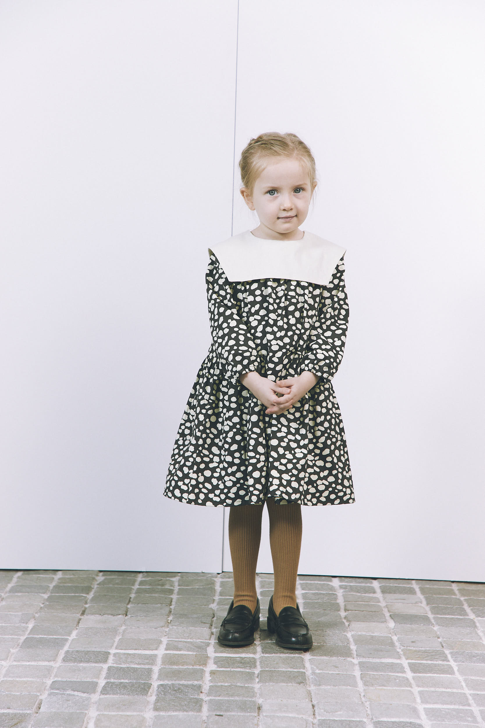 square collar dress：dalmatian