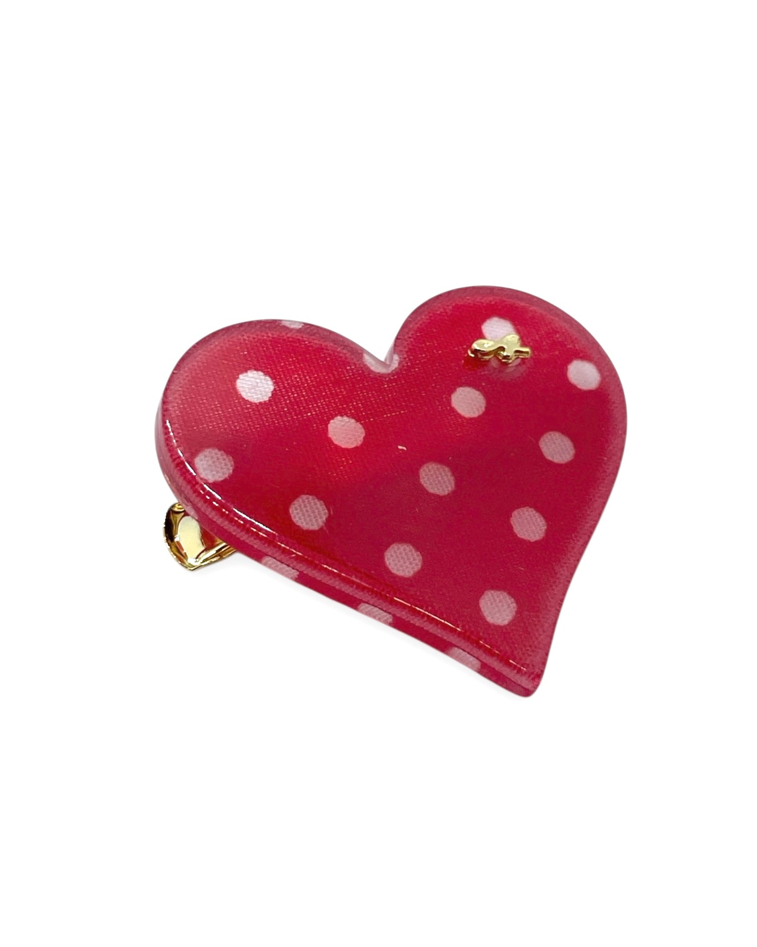 acrylic accessory - Heart- Red dots