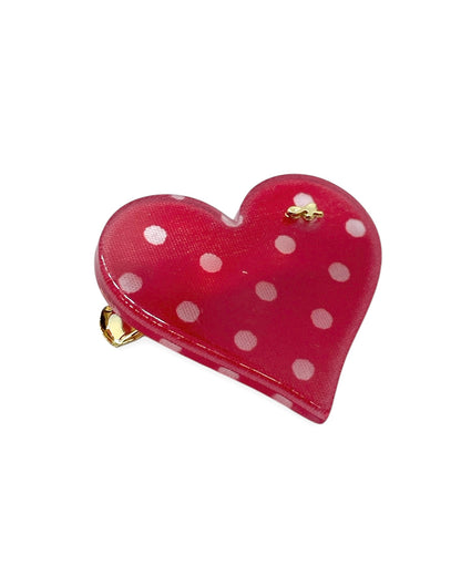 acrylic accessory - Heart- Red dots