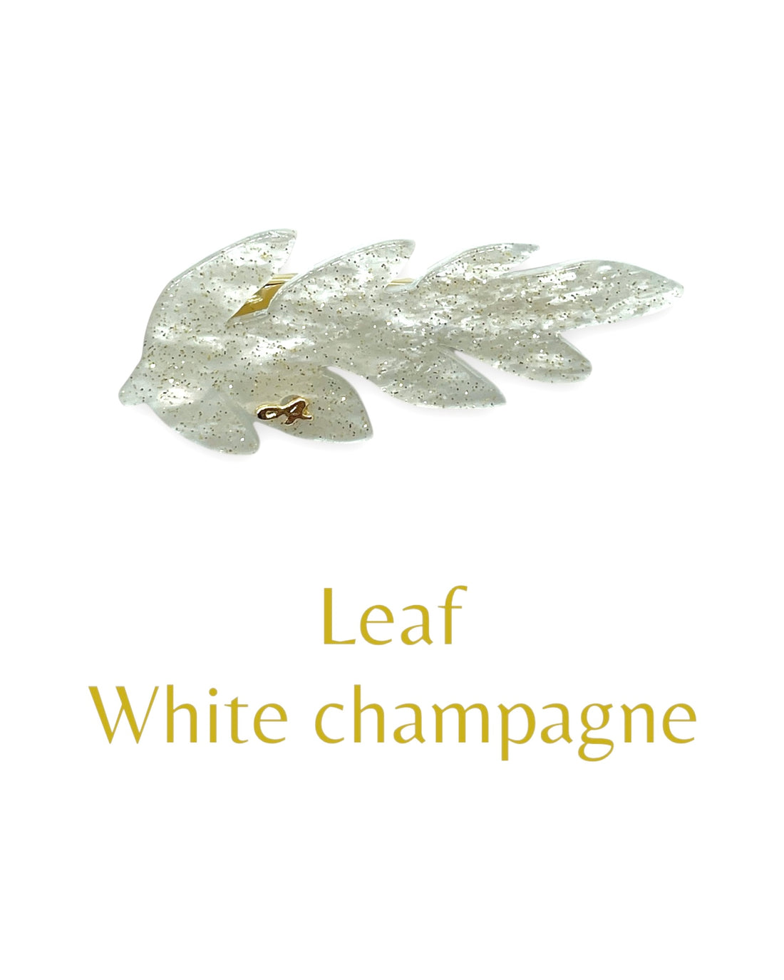 acrylic accessory - Leaf - white chanpagne