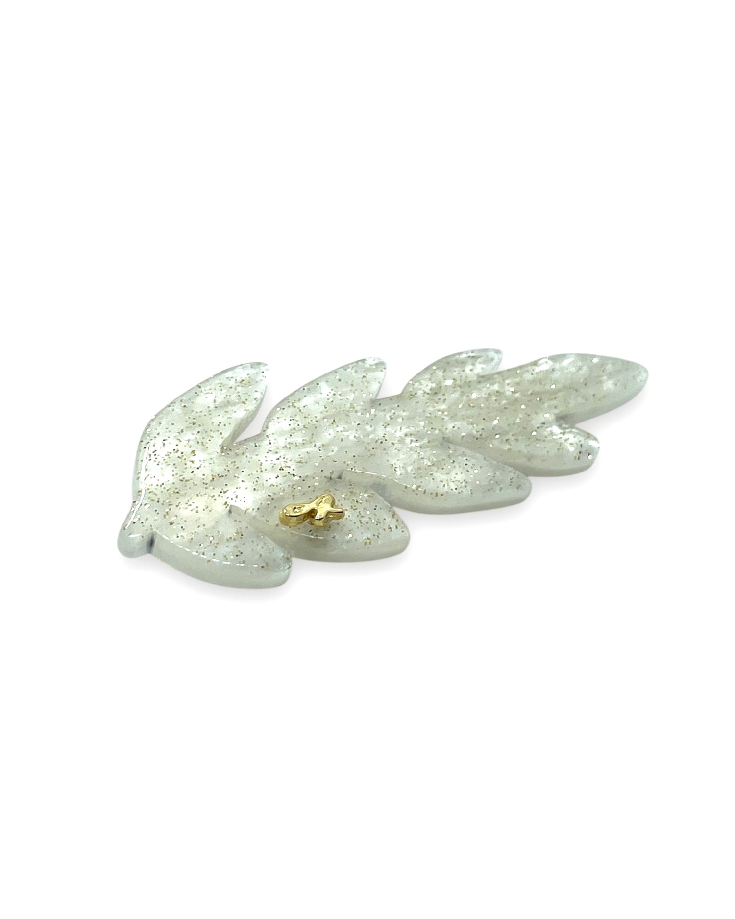 acrylic accessory - Leaf - white chanpagne