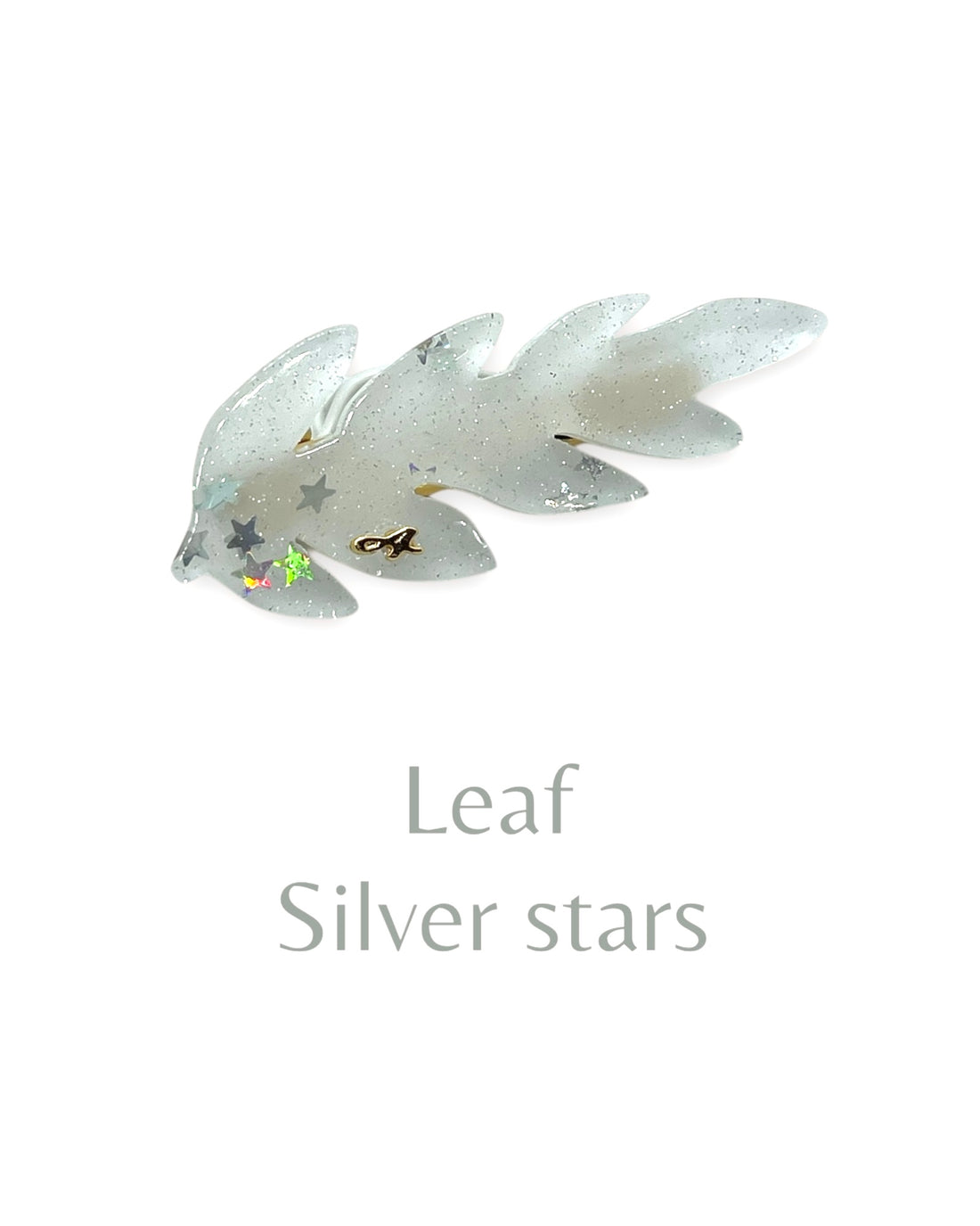 acrylic accessory - Leaf - silver stars