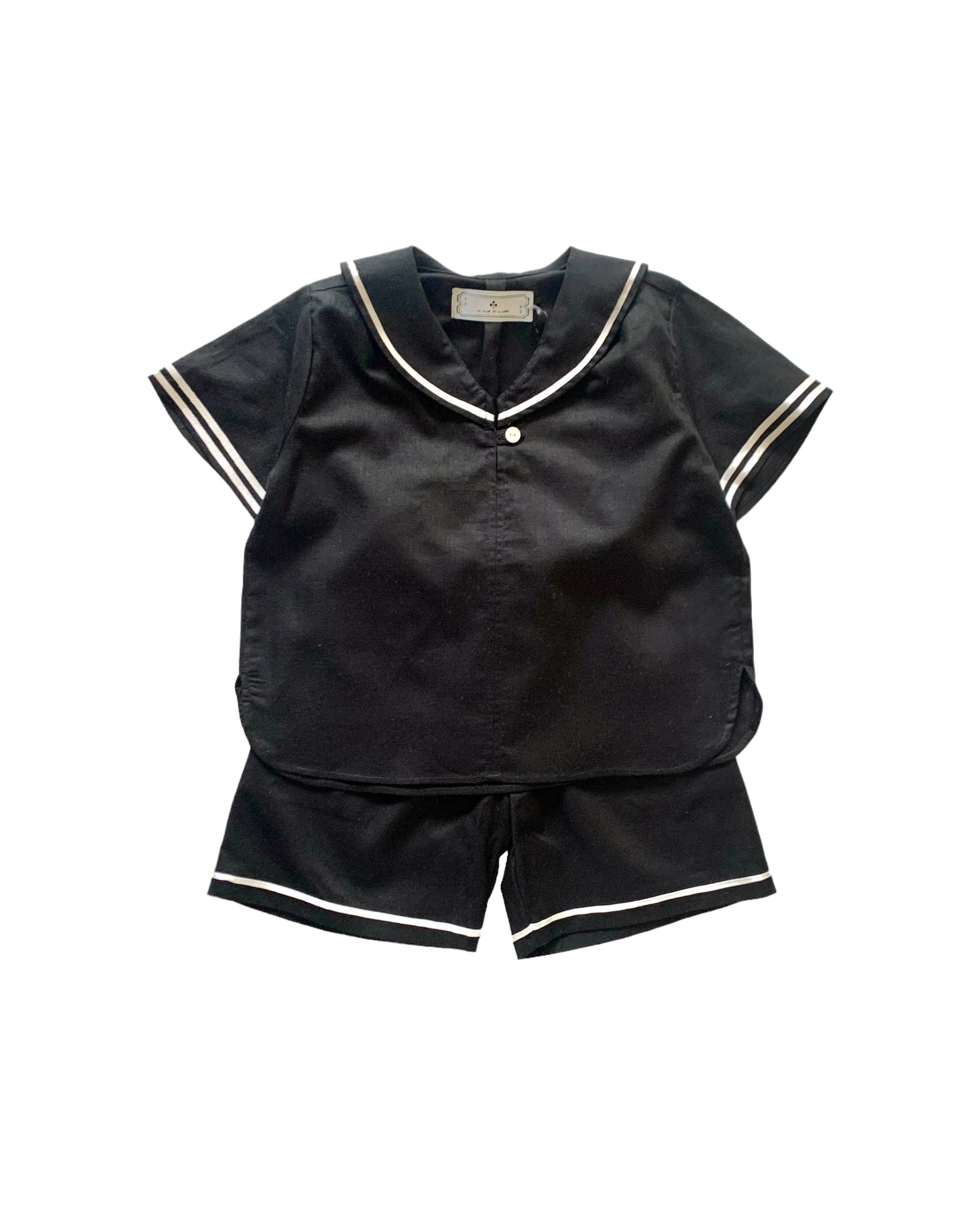 sailor shirt short sleeves  / BLACK
