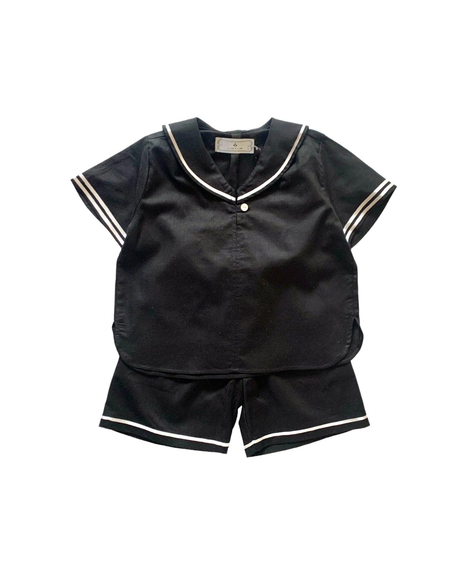 sailor shirt short sleeves  / BLACK