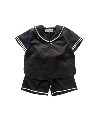 sailor shirt short sleeves  / BLACK