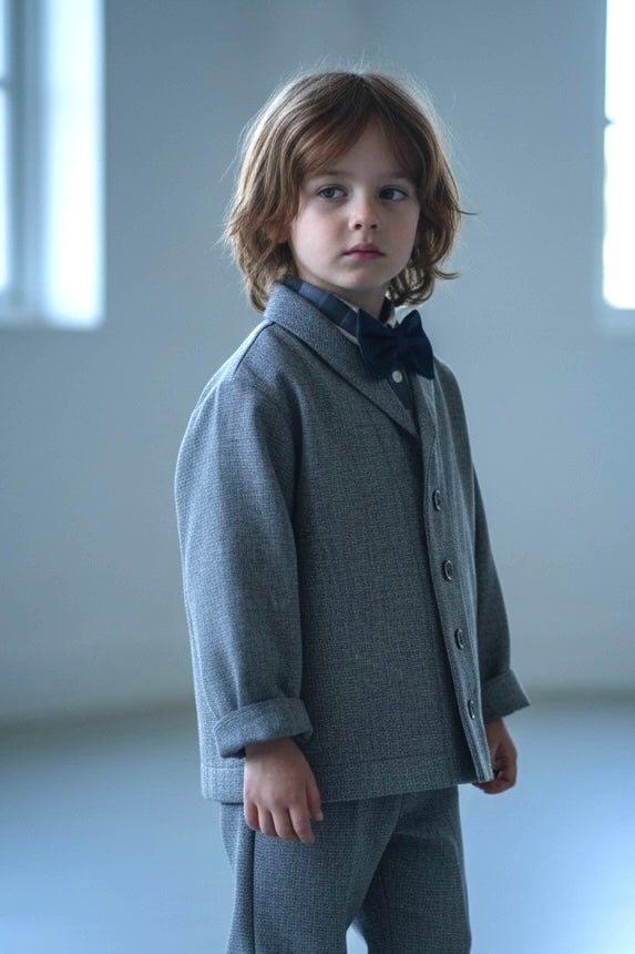 shawl collar jacket : Gray