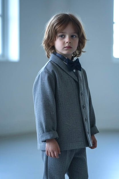 shawl collar jacket : Gray