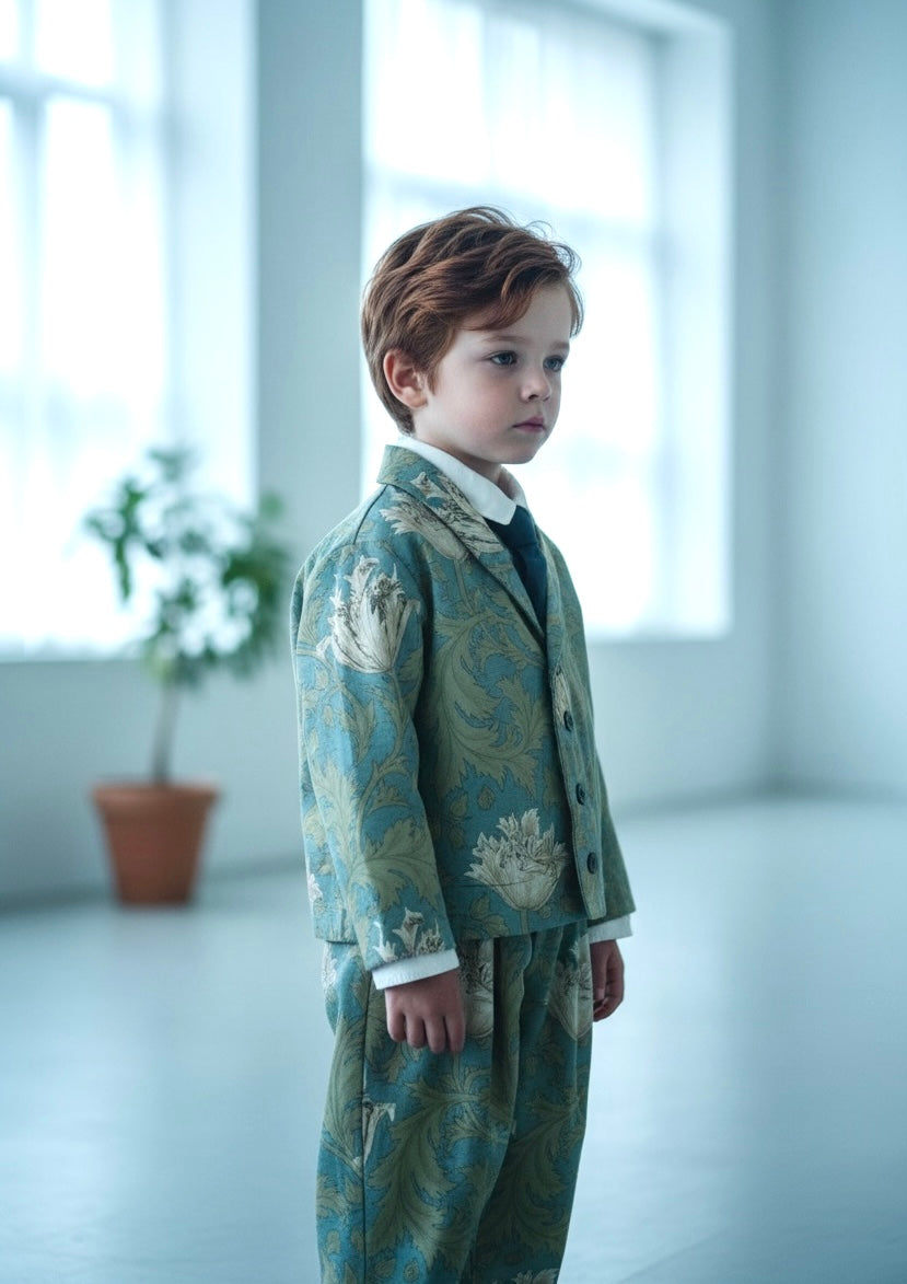 shawl collar jacket  : morris anemone